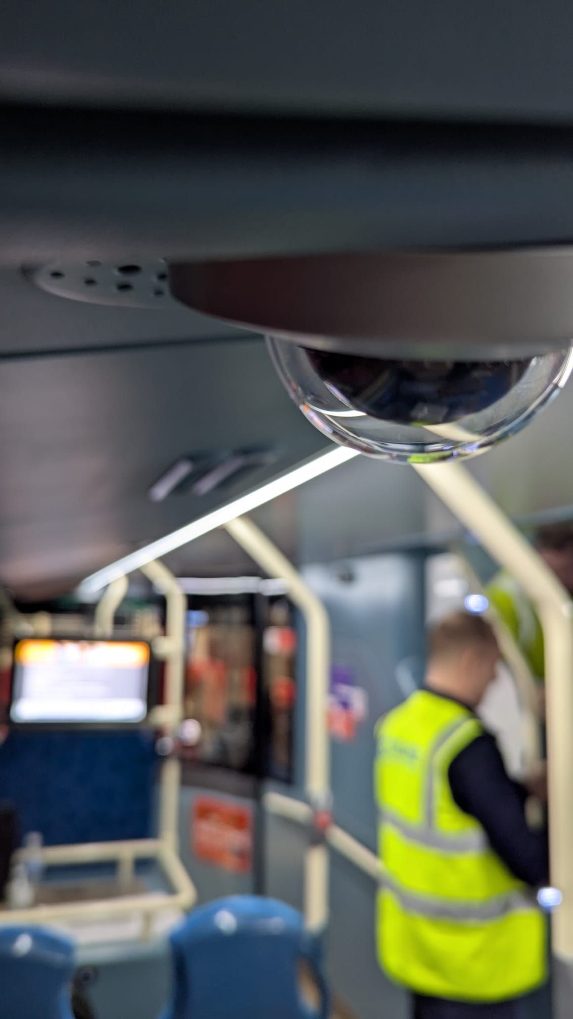 A camera fitted inside a bus